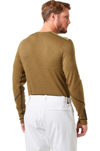 Helly Hansen camiseta térmica manga larga hombre LIFA MERINO MIDWEIGHT MARRON vista trasera