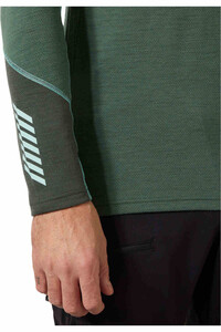 Helly Hansen camiseta térmica manga larga hombre LIFA MERINO MIDWEIGHT VERDE vista detalle
