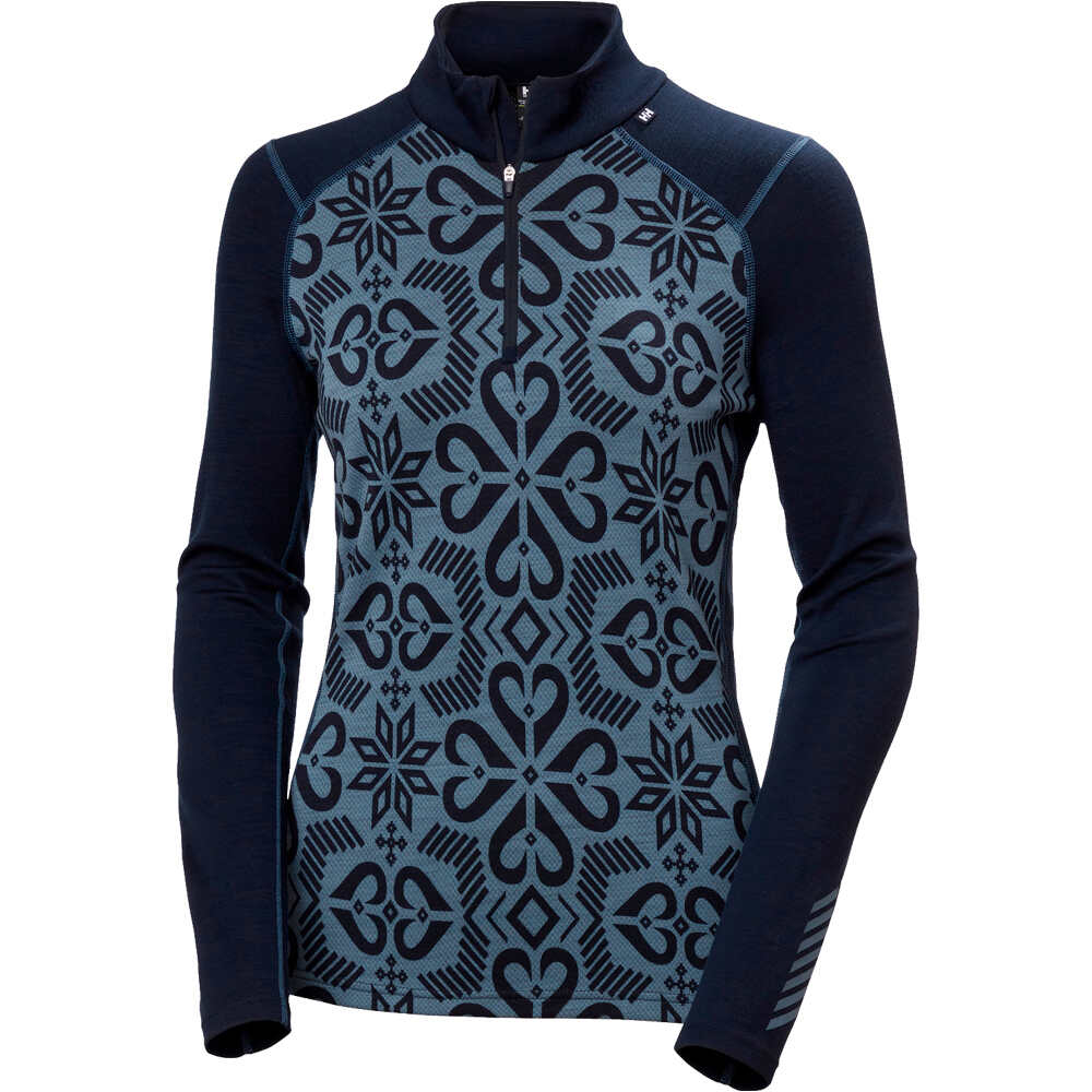 Helly Hansen camiseta térmica manga larga mujer LIFA MERINO MIDWEIGHT GRA AZUL 03