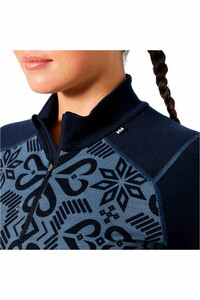Helly Hansen camiseta térmica manga larga mujer LIFA MERINO MIDWEIGHT GRA AZUL vista detalle