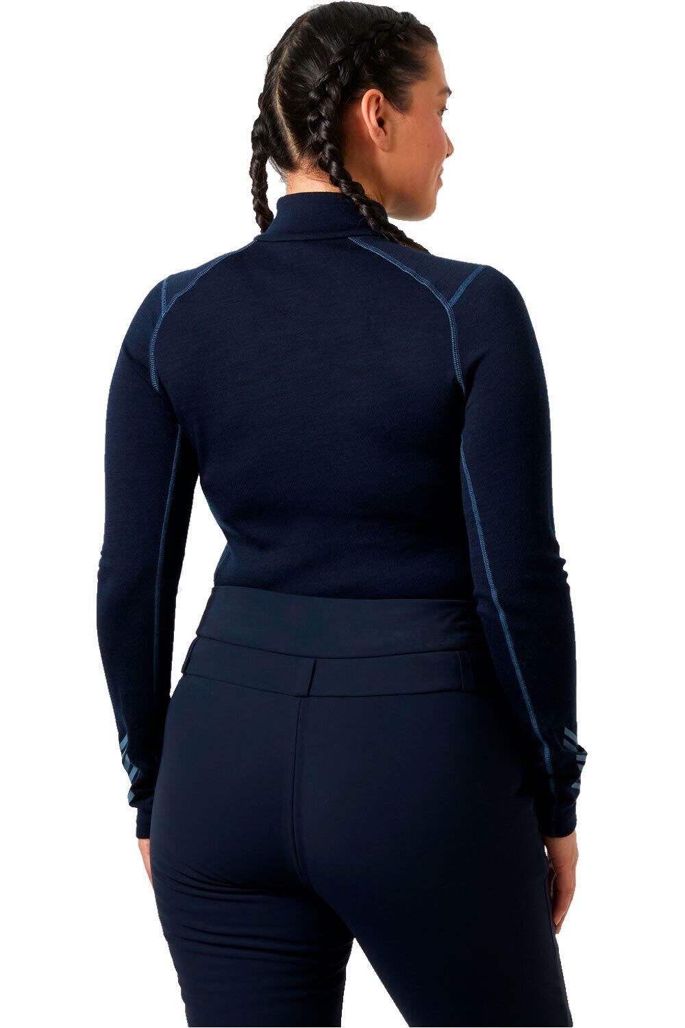 Helly Hansen camiseta térmica manga larga mujer LIFA MERINO MIDWEIGHT GRA AZUL vista trasera