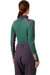Helly Hansen camiseta térmica manga larga mujer LIFA MERINO MIDWEIGHT VERDE vista trasera