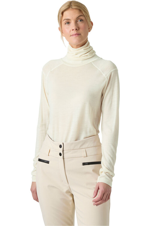 HELLY HANSEN W HH DURAWOOL HIGH NECK LS blanco