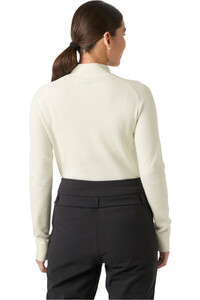 Helly Hansen camiseta térmica manga larga mujer W LIFA MERINO KNITEVO 1/2 ZIP BLANCO vista trasera