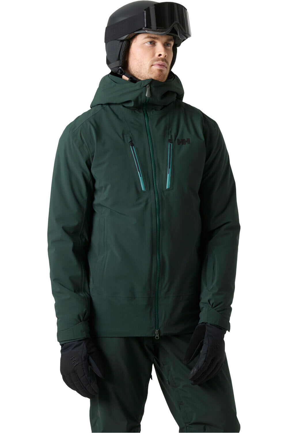 Helly Hansen chaqueta esquí hombre ALPHA LONG INS JACKET VERDE vista frontal