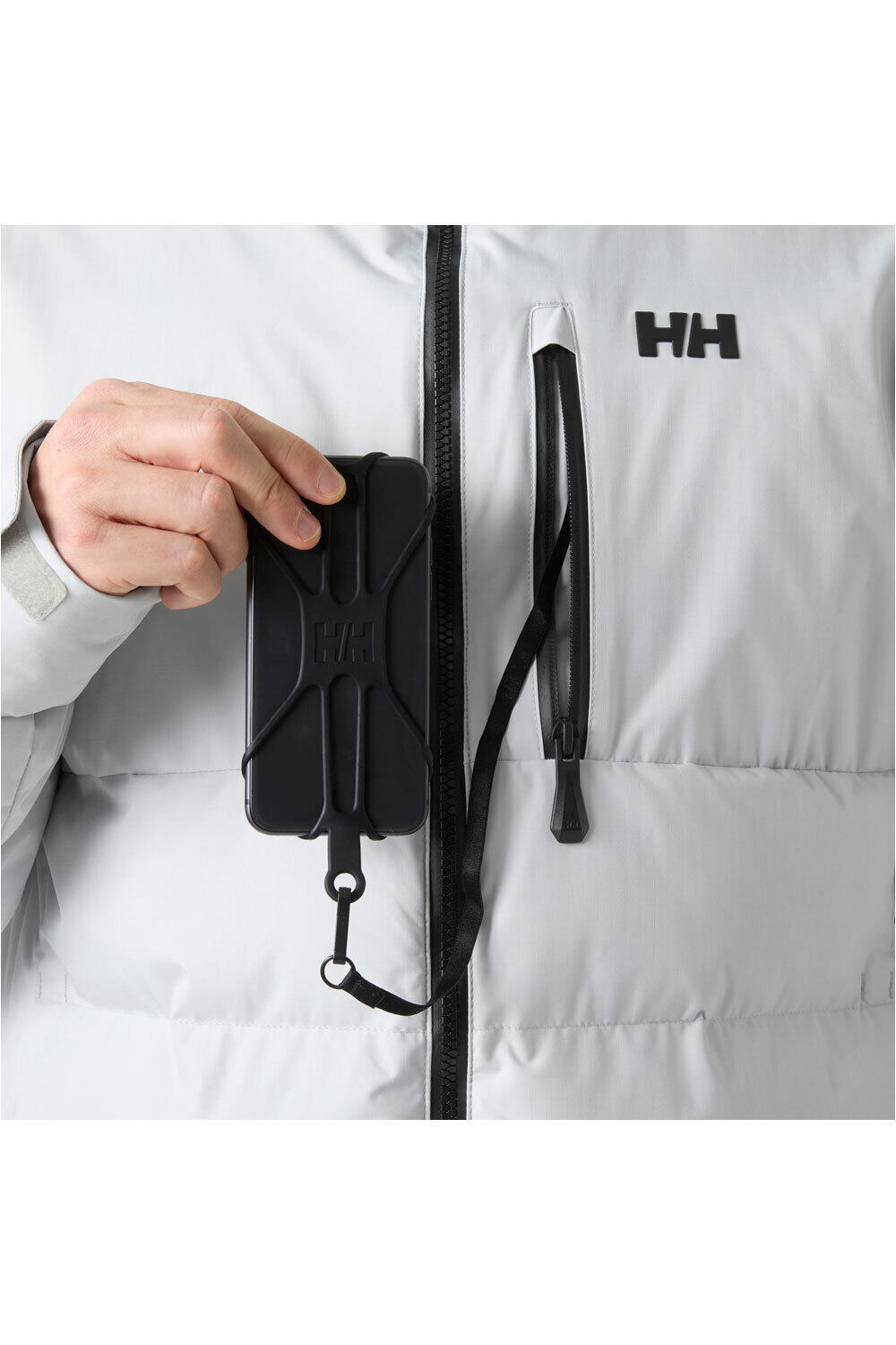 Helly Hansen chaqueta esquí hombre KVITFJELL RACE PUFFY JACKET GRIS vista detalle