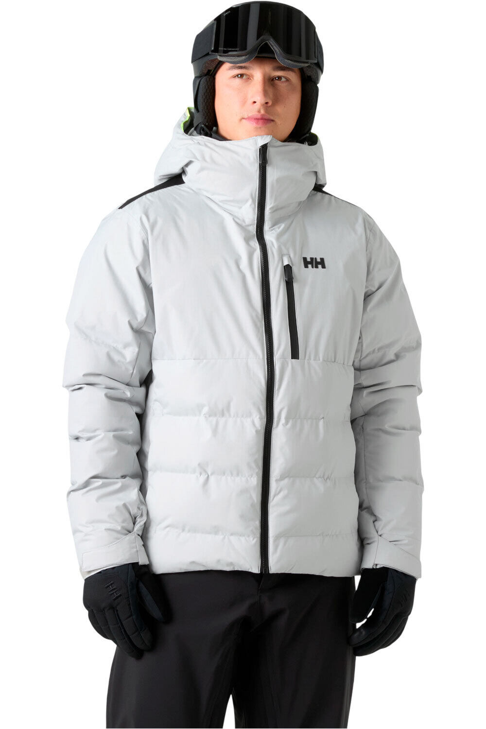 Helly Hansen chaqueta esquí hombre KVITFJELL RACE PUFFY JACKET GRIS vista frontal