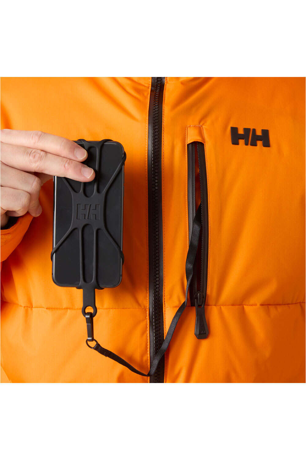 Helly Hansen chaqueta esquí hombre KVITFJELL RACE PUFFY JACKET NARANJA vista detalle