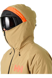 Helly Hansen chaqueta esquí hombre POWDERFACE JACKET MARRON vista detalle