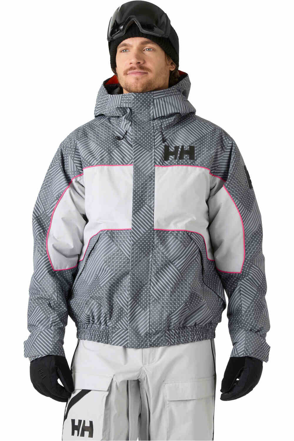 Helly Hansen chaqueta esquí hombre ULLR D LUNAR JACKET GRIS vista frontal