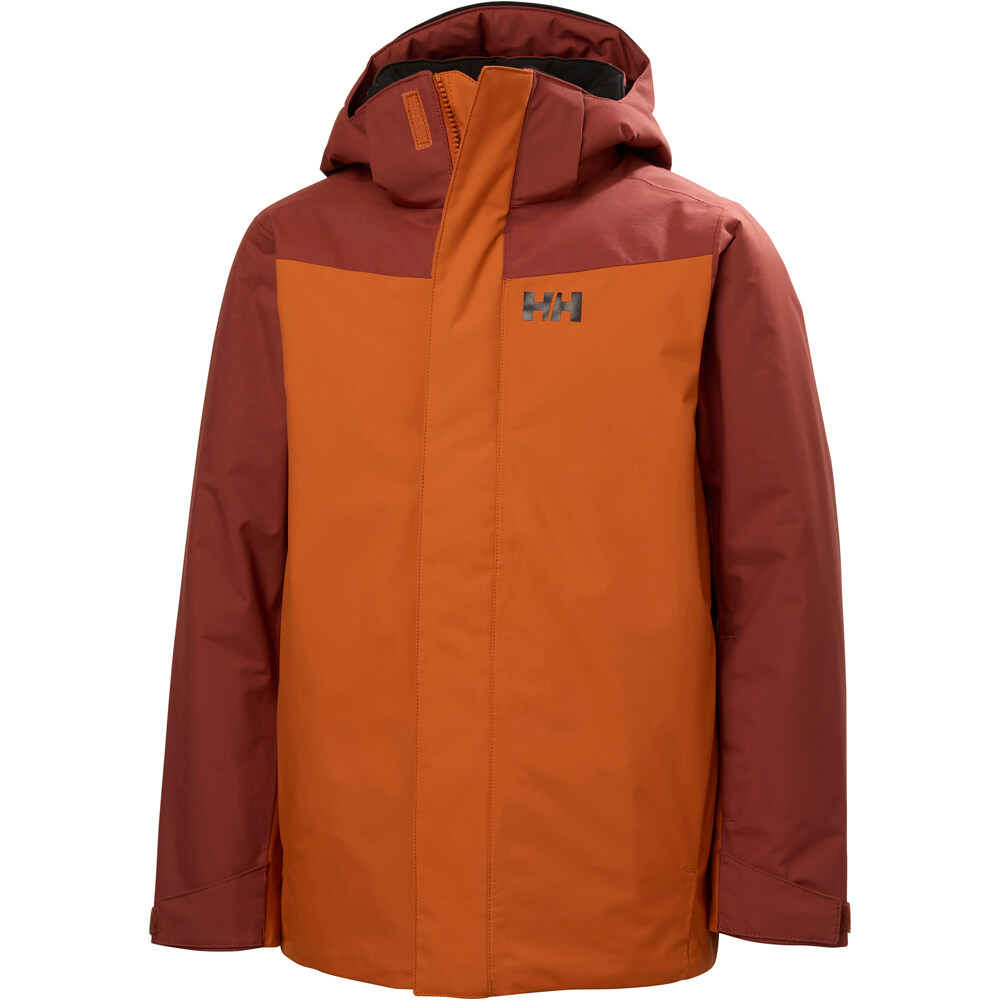 Helly Hansen chaqueta esquí infantil JR ORIONPEAK JACKET MARRON vista frontal