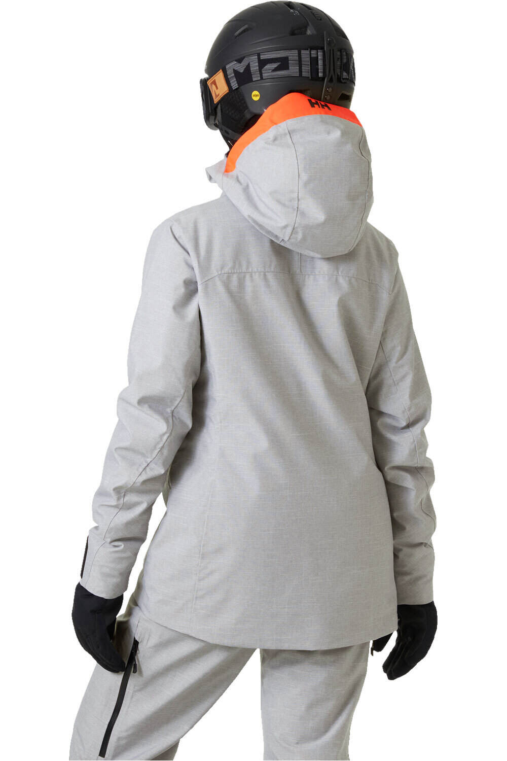Helly Hansen chaqueta esquí mujer POWDERQUEEN 3.0 GRIS vista trasera