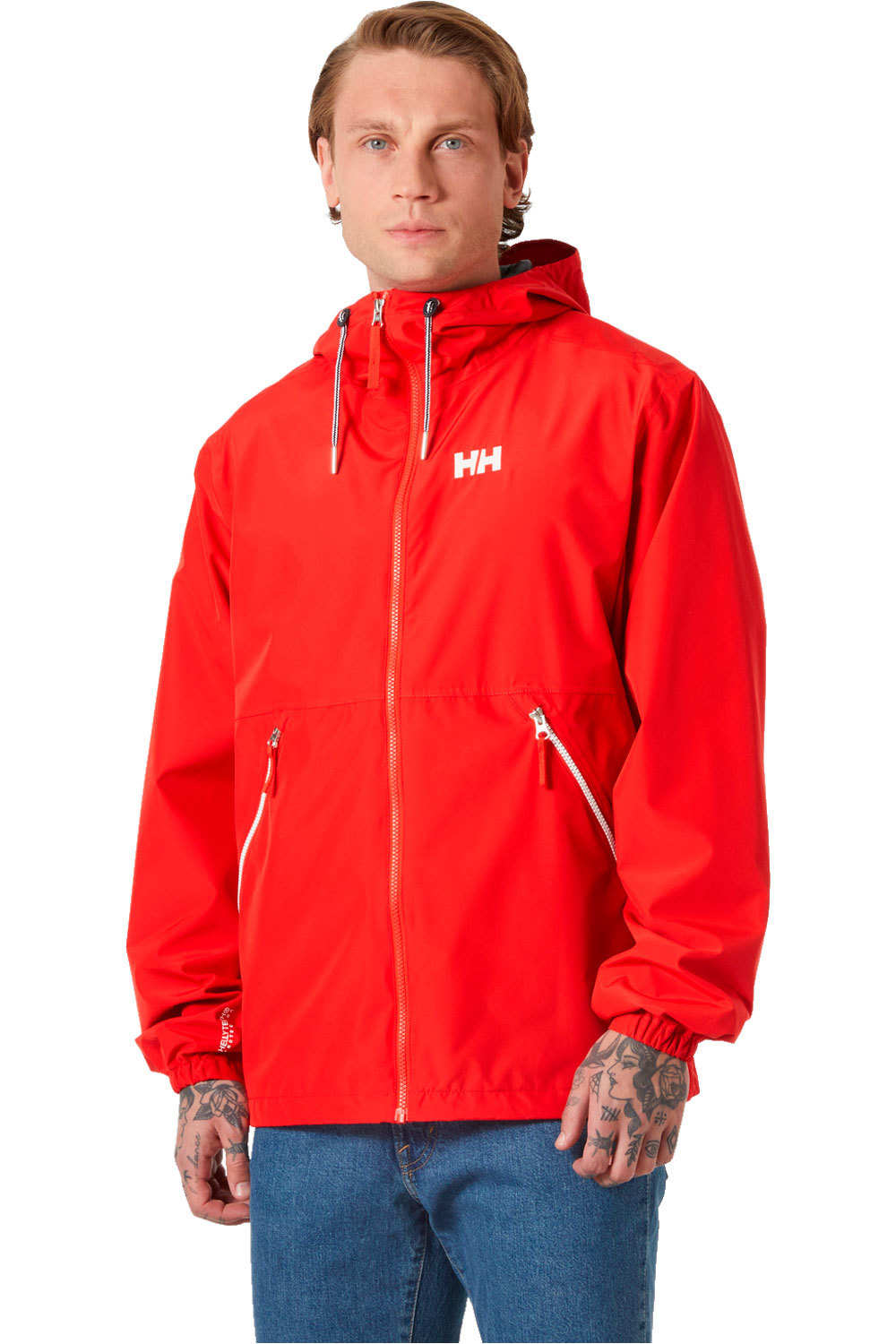 Helly Hansen chaqueta impermeable hombre SANDOY RAIN ROJO vista frontal