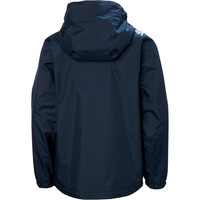 Helly Hansen chaqueta impermeable niño CREW AZUL vista trasera