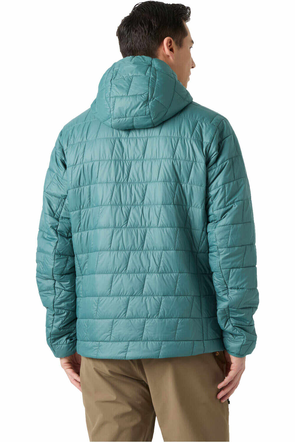 Helly Hansen chaqueta outdoor hombre LIFALOFT HOODED INSULATOR VERDE vista trasera
