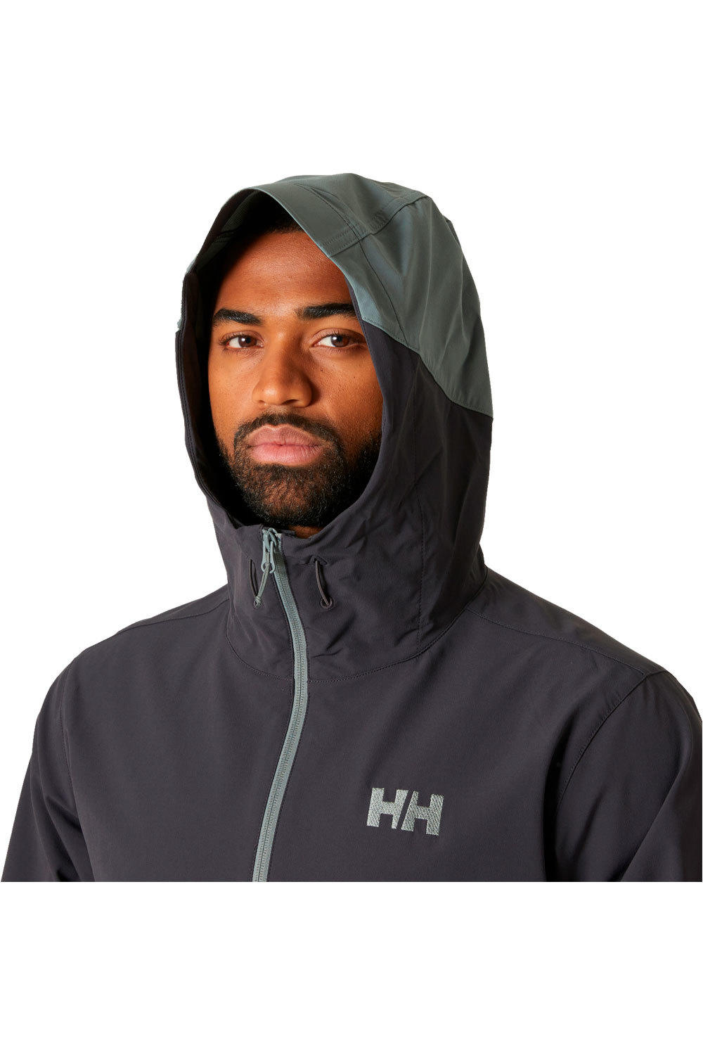 Helly Hansen chaqueta softshell hombre BLAZE SOFTSHELL HOOD GRIS vista detalle