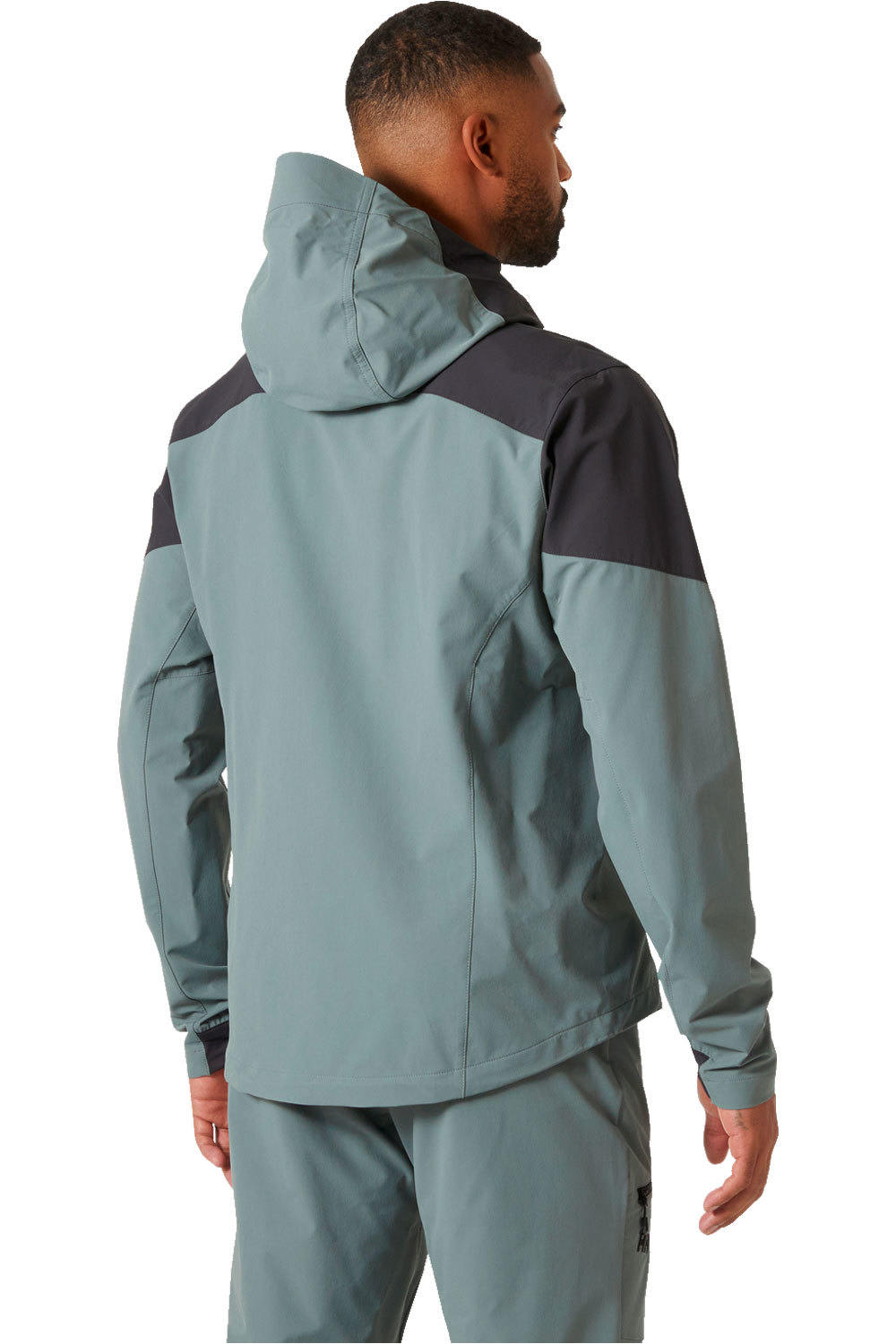 Helly Hansen chaqueta softshell hombre BLAZE SOFTSHELL HOOD GRIS vista trasera