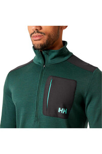 Helly Hansen forro polar hombre LIFA MERINO MIDLAYER VERDE vista detalle