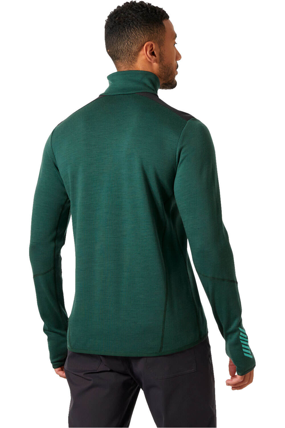 Helly Hansen forro polar hombre LIFA MERINO MIDLAYER VERDE vista trasera