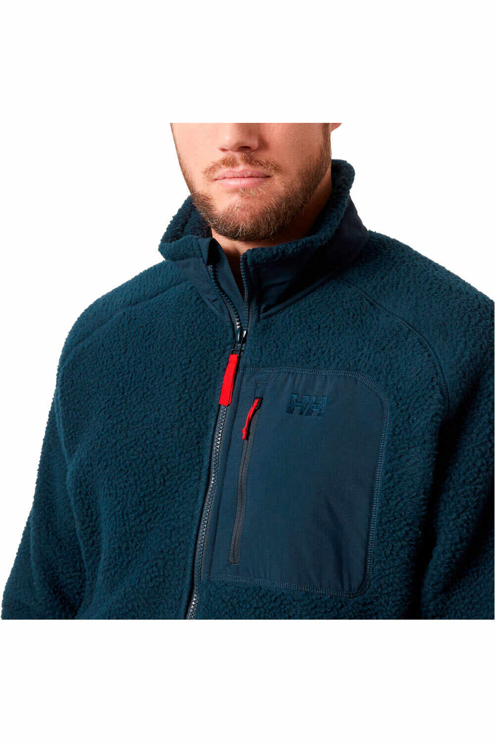 Helly Hansen forro polar hombre PANORAMA PILE BLOCK AZUL vista detalle