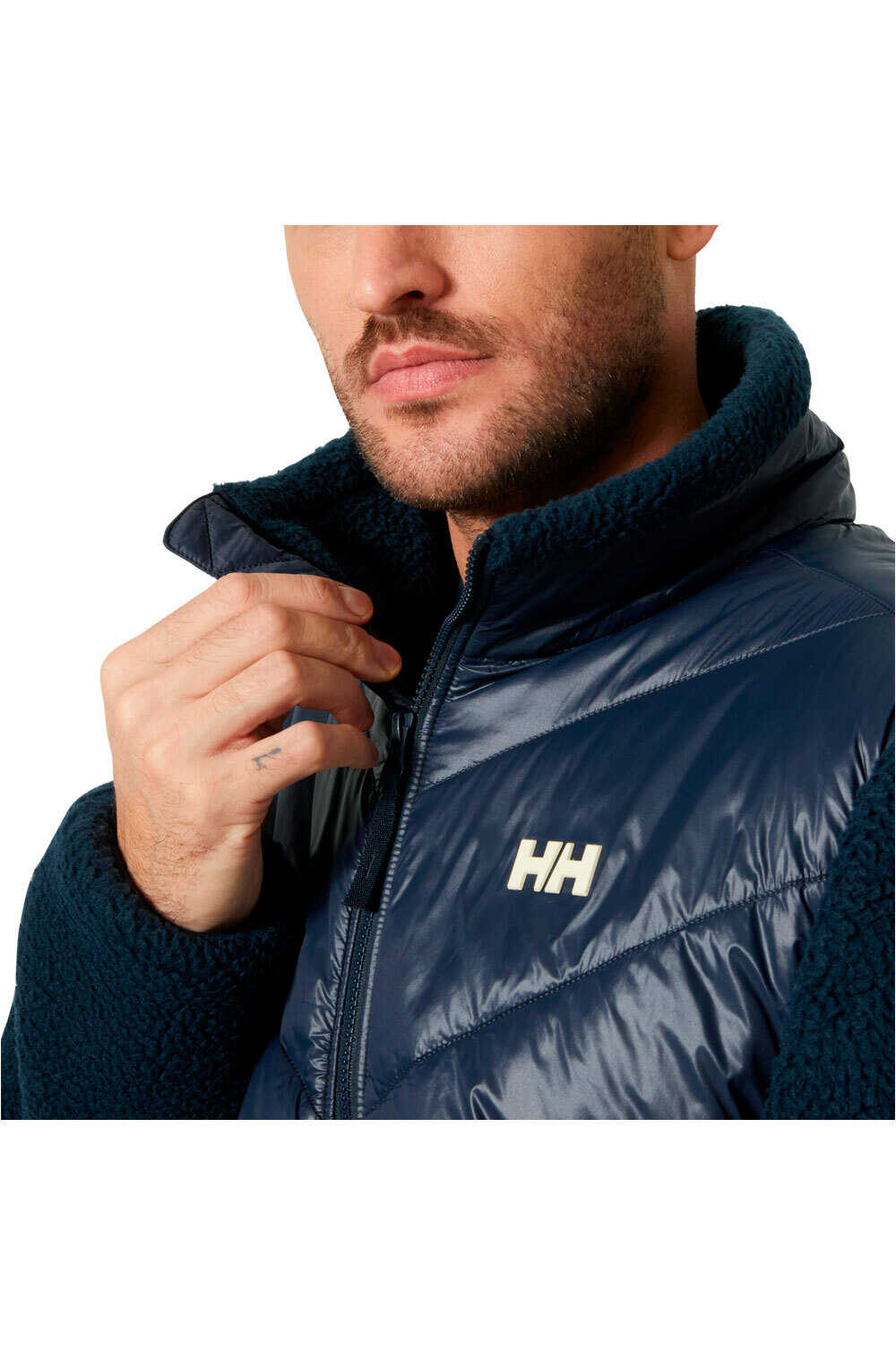 Helly Hansen forro polar hombre VILLAGE HYBRID AZUL vista detalle