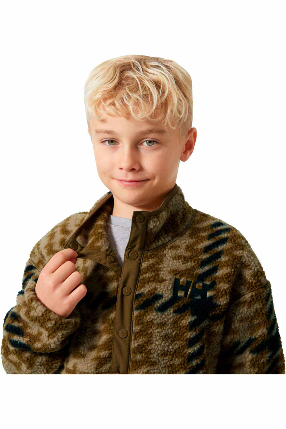 Helly Hansen forro polar niño FROSTY PILE MARRON vista detalle