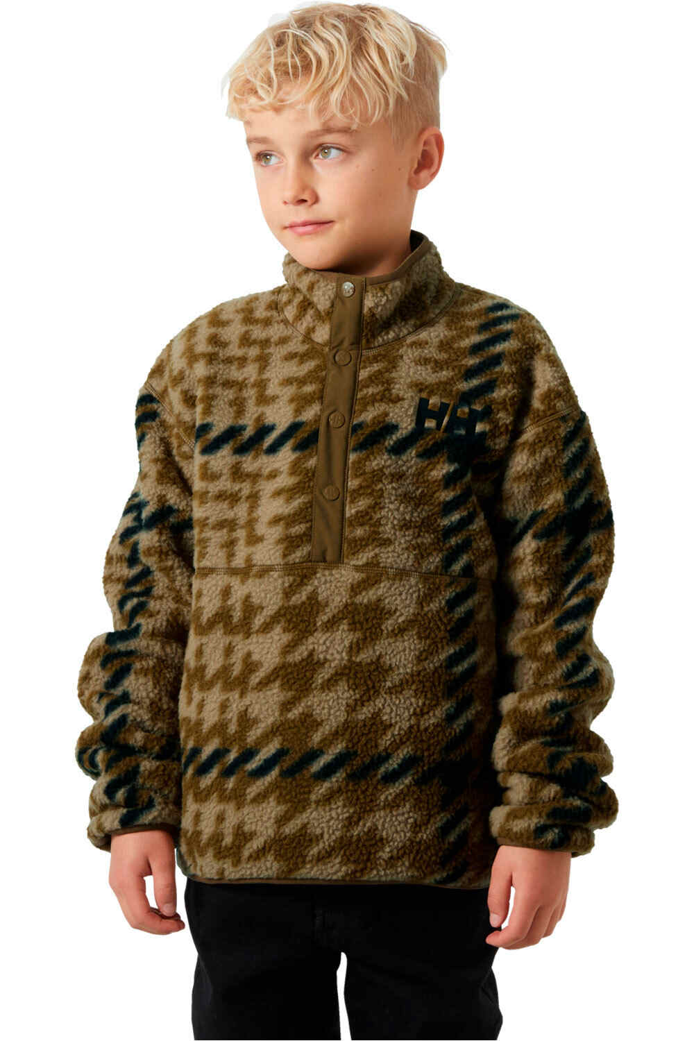 Helly Hansen forro polar niño FROSTY PILE MARRON vista frontal