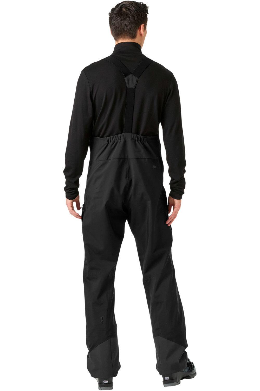 Helly Hansen pantalón impermeable hombre VERGLAS BC BIB SHELL PANT NEGRO vista trasera