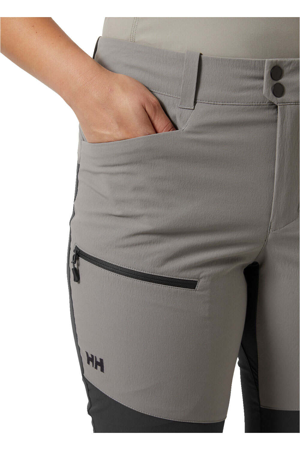 Helly Hansen pantalón montaña mujer VIKA 2.0 GRIS vista detalle