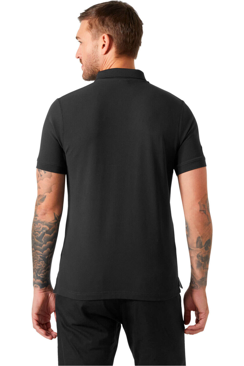 Helly Hansen polo manga corta hombre CREWLINE NEGRO vista trasera