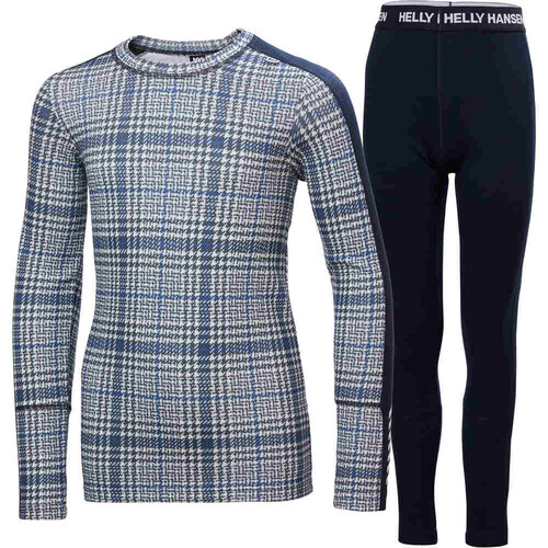 HELLY HANSEN GRAPHIC LIFA MERINO SET azul