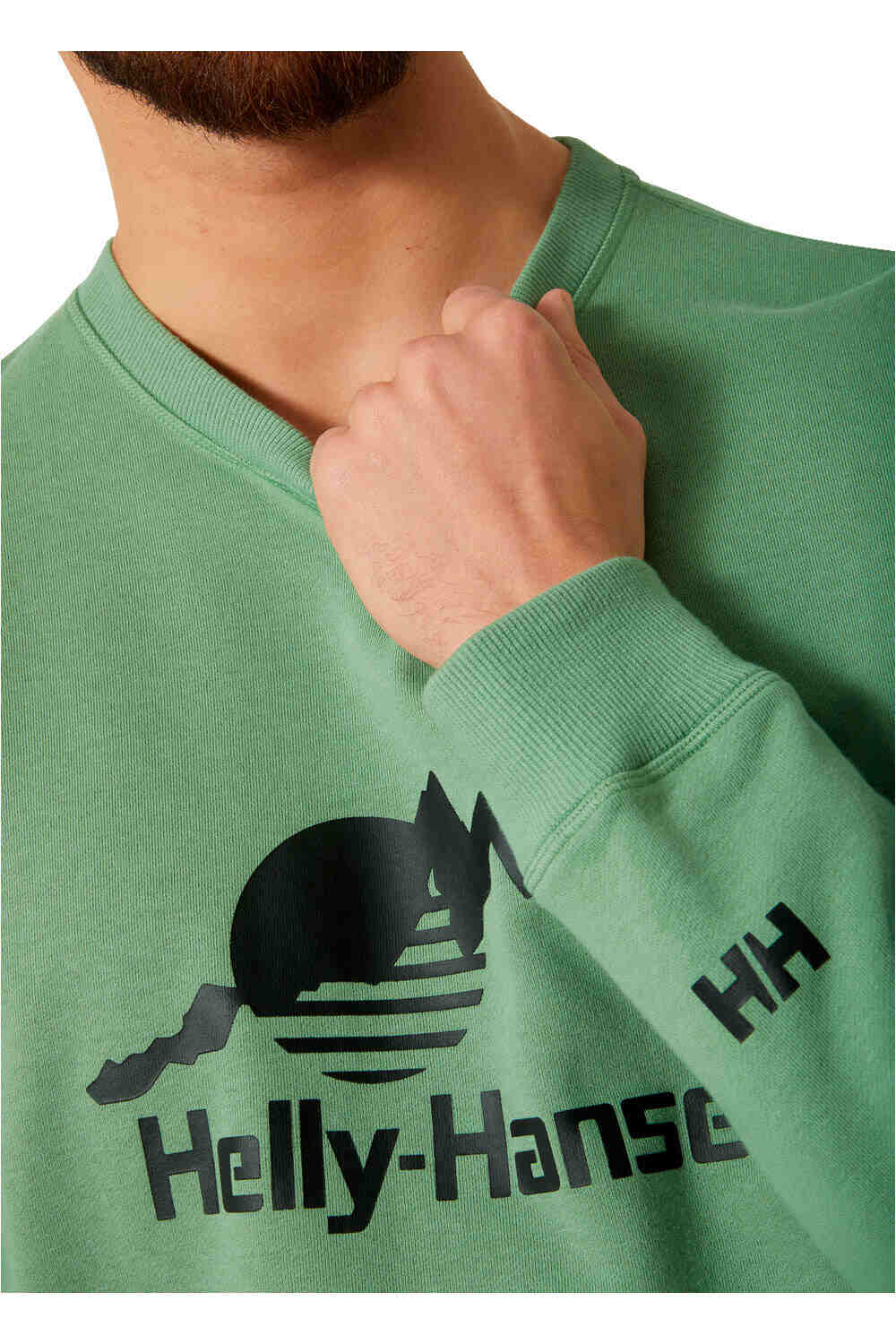 Helly Hansen sudadera hombre CREW SWEATER 2.0 VERDE vista detalle