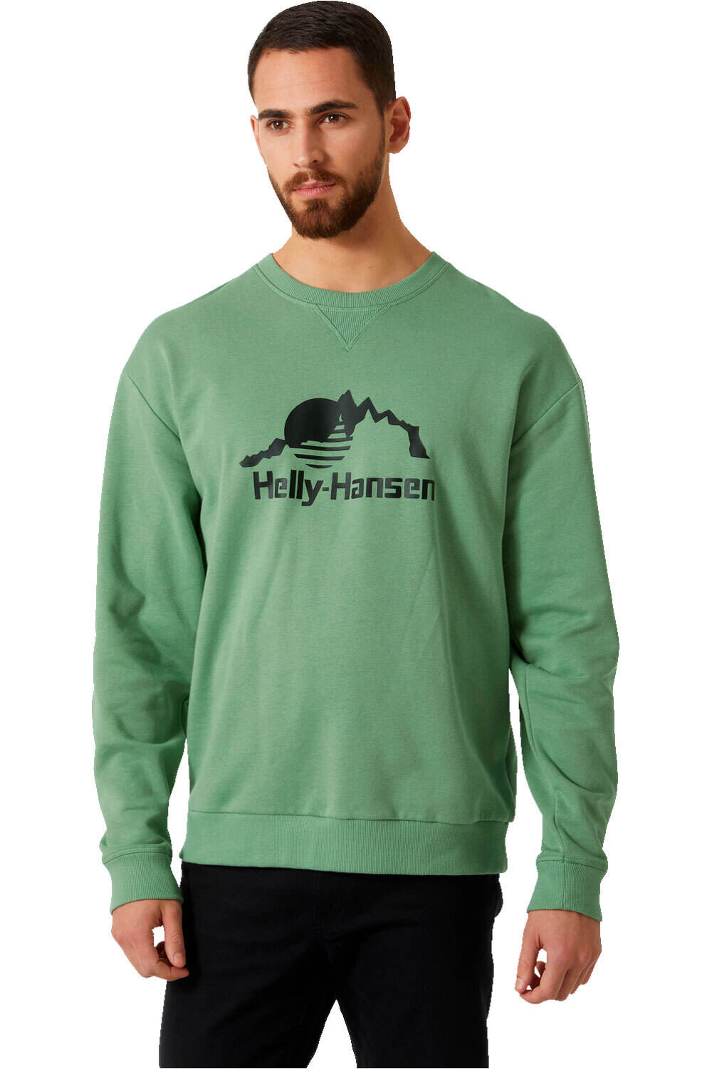 Helly Hansen sudadera hombre CREW SWEATER 2.0 VERDE vista frontal
