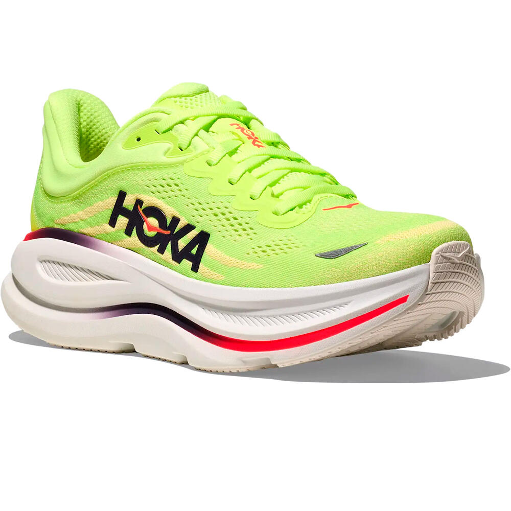 Hoka zapatilla running hombre BONDI 9 AMARILLO lateral interior