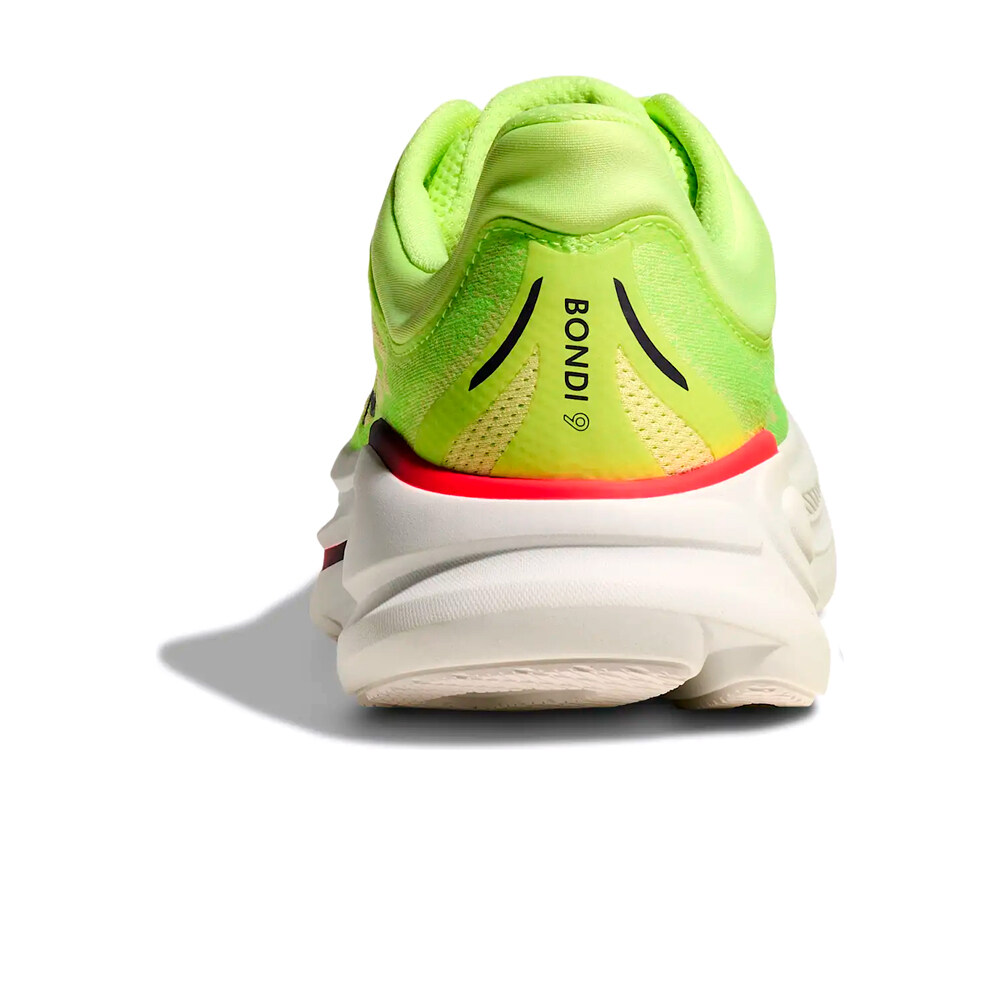 Hoka zapatilla running hombre BONDI 9 AMARILLO vista trasera