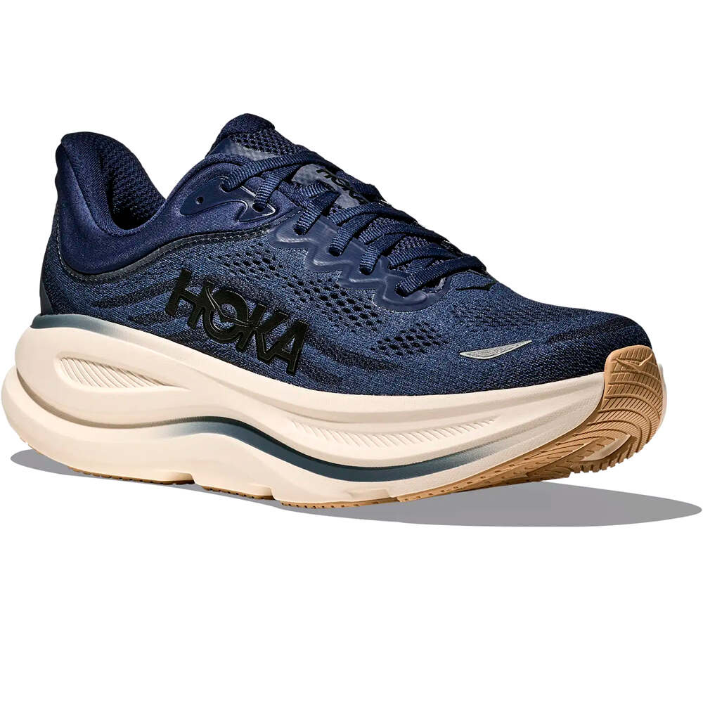 Hoka zapatilla running hombre BONDI 9 AZUL lateral interior