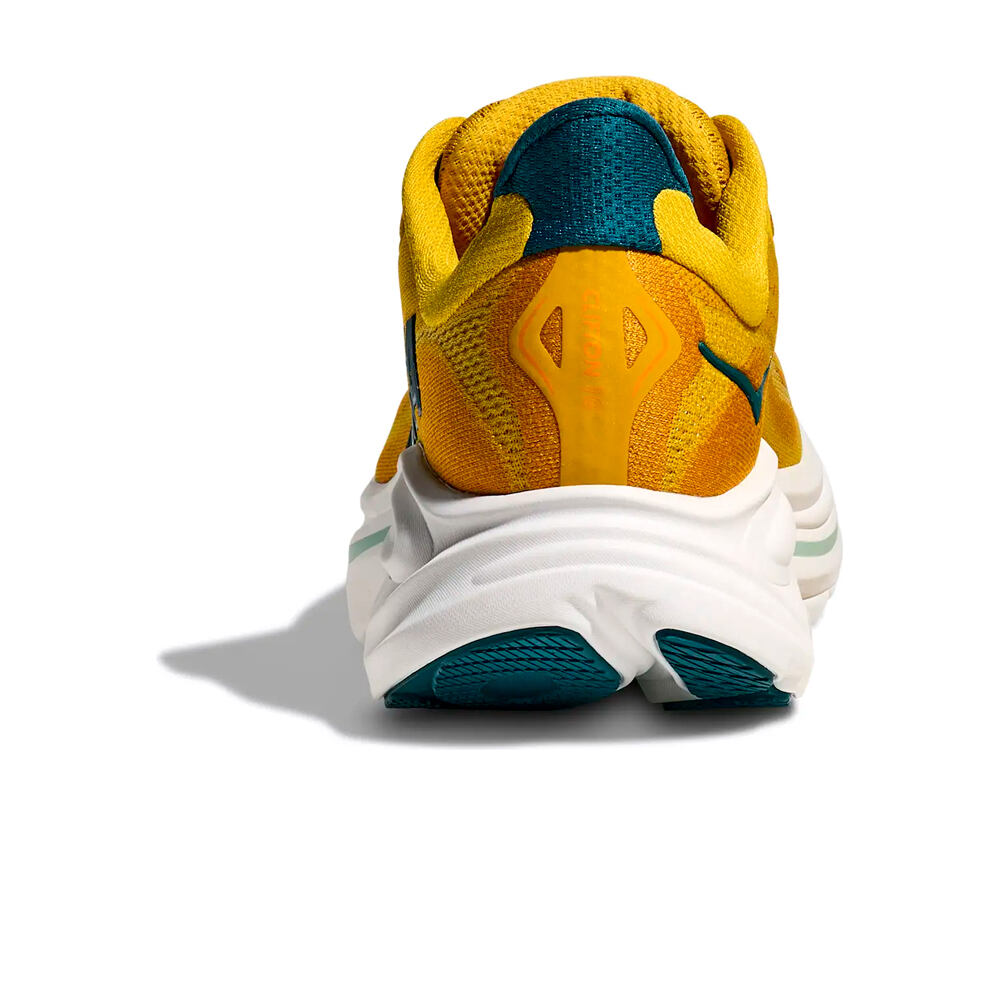 Hoka zapatilla running hombre CLIFTON 10 AMARILLO vista trasera