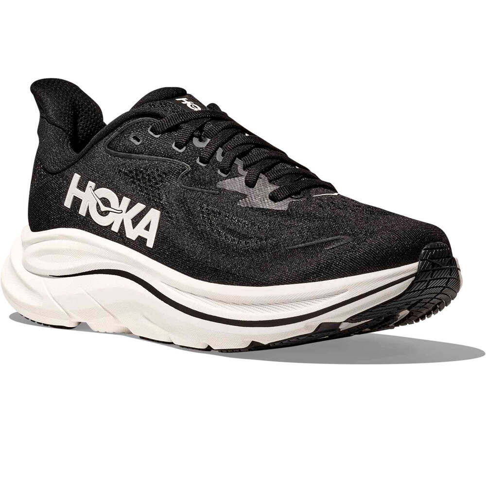 Hoka zapatilla running hombre CLIFTON 10 NEGRO lateral interior