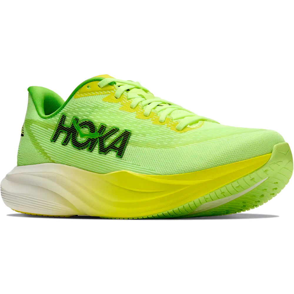 Hoka zapatilla running hombre MACH 7 AMARILLO lateral interior