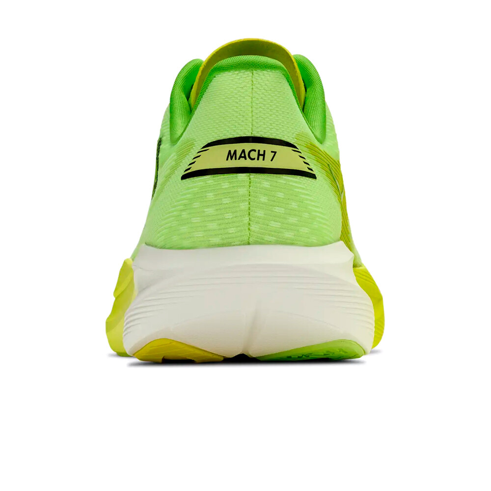 Hoka zapatilla running hombre MACH 7 AMARILLO vista trasera