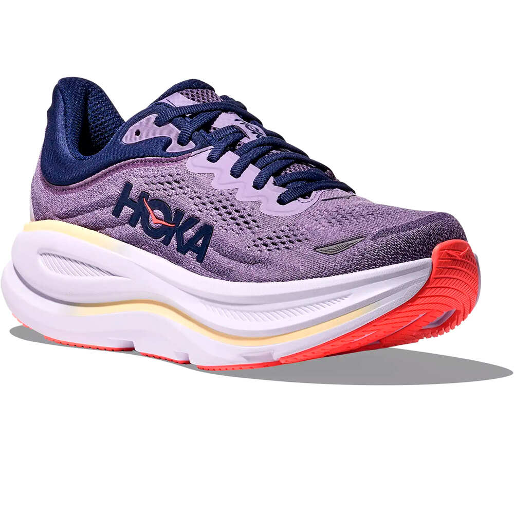 Hoka zapatilla running mujer BONDI 9 MORADO lateral interior
