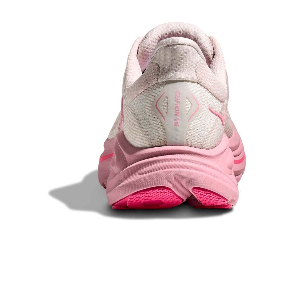 Hoka zapatilla running mujer CLIFTON 10 ROSA vista trasera