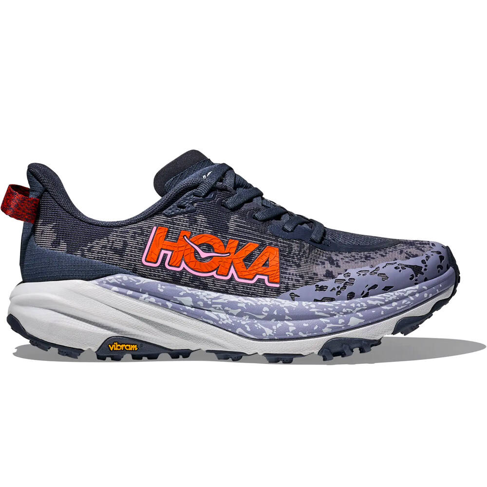 Hoka zapatillas trail mujer SPEEDGOAT 6 AZUL lateral exterior