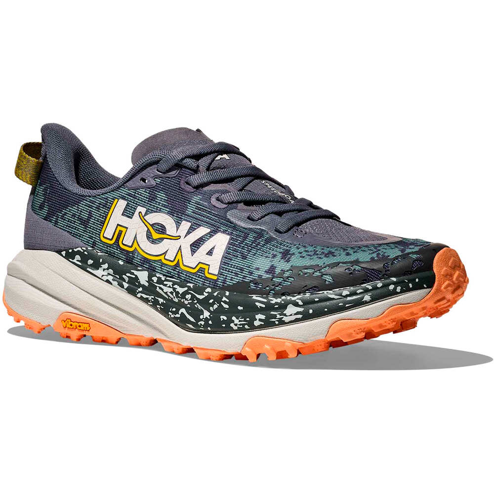Hoka zapatillas trail mujer SPEEDGOAT 6 GRIS lateral interior