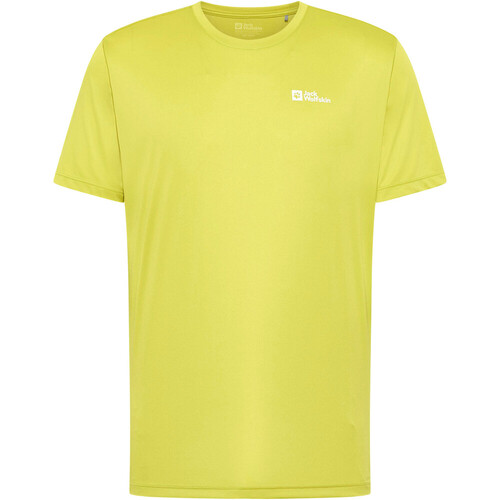 Jack Wolfskin camiseta montaña manga corta hombre TECH AMARILLO