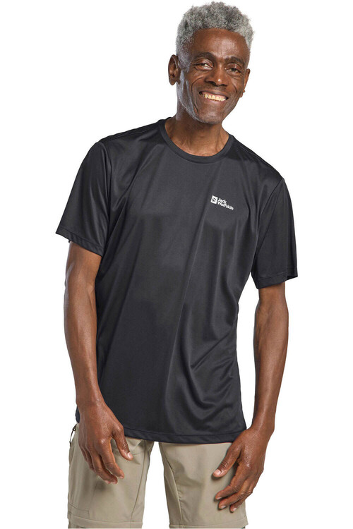 Jack Wolfskin camiseta montaña manga corta hombre TECH GRIS