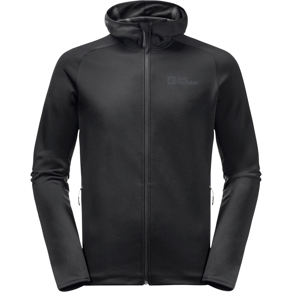 Jack Wolfskin forro polar hombre BAISELBERG NEGRO vista frontal