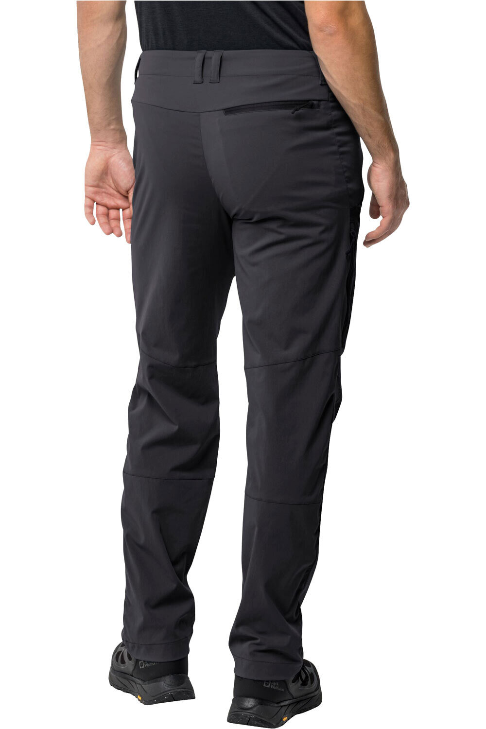 Jack Wolfskin pantalón montaña hombre GLASTAL NEGRO vista trasera