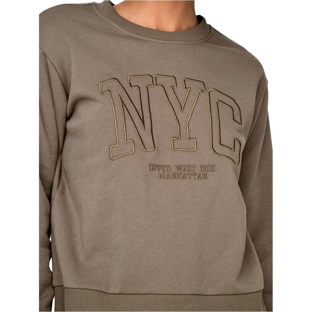 Jaqueline De Yong sudadera mujer PARIS MARRON vista detalle