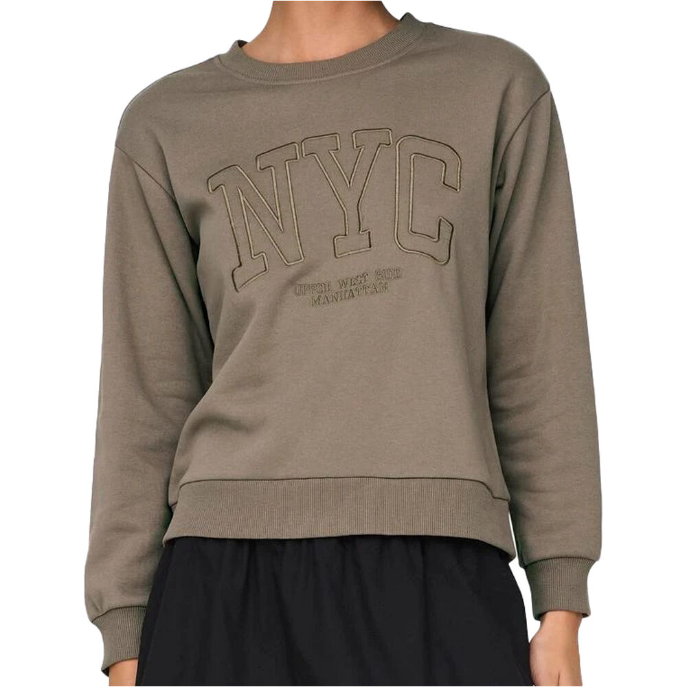 Jaqueline De Yong sudadera mujer PARIS MARRON vista frontal